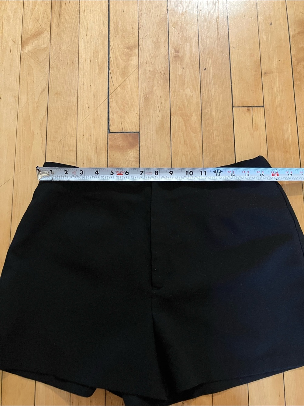 Zara Black Tailored Shorts Size XL 32 Neutral Solid Stretch Fitted Summer - Picture 5 of 8